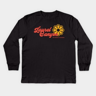 Retro Laurel Canyon flower logo - red Kids Long Sleeve T-Shirt